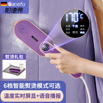 帕德弗（PADEFU）手持挂烫机家用蒸汽电熨斗小型便携式熨烫机衣服神器紫色	